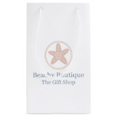 沿岸スタイルあなたのロゴエレガントビーチ事業 スモールペーパーバッグ (裏面)