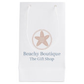 沿岸スタイルあなたのロゴエレガントビーチ事業 スモールペーパーバッグ (正面)