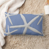 沿岸スタイルの粋なヒトデの青いビーチ ランバークッション (ブランケット)