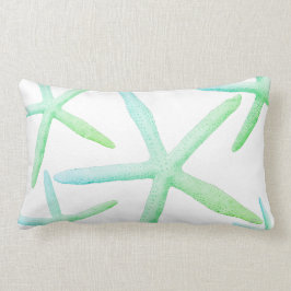 沿岸スタイルの粋なヒトデの青緑のビーチ ランバークッション