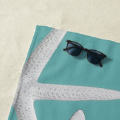 沿岸スタイルの粋なヒトデの青緑 ビーチタオル (インサイチュ)