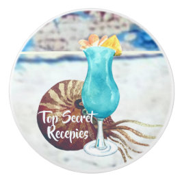 沿岸スタイルウオーターカラーカクテルとナウティラス  セラミックノブ