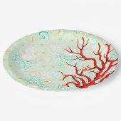 沿岸スタイル美ターコイズ紅珊瑚 ペーパープレート (アングル)