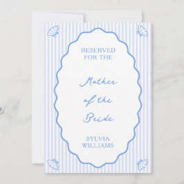 沿岸ストライプの指定席結婚の青い標識 ノートカード