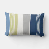沿岸ストライプの青と白 ランバークッション (裏面)
