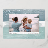 沿岸ストライプ |クリスマスフォト 箔シーズンカード (正面)