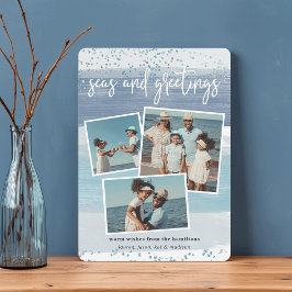 沿岸ストライプ | ホリデーフォトコラージュカード シーズンカード