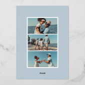 沿岸ストライプ |写真の縦型クリスマス 箔シーズンカード (裏面)