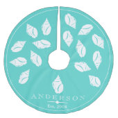 沿岸スパイラルシーシェル&シーガラスグリーン |カスタム ブラッシュドポリエステルツリースカート (正面)