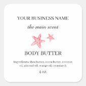 沿岸スパ体バター化粧料包装 スクエアシール (正面)