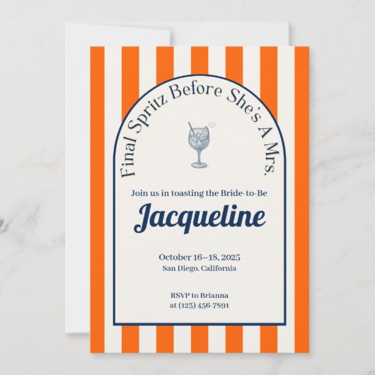 沿岸スピリッツバチェロレッテ旅程,招待状 招待状 (正面)