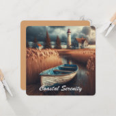 沿岸セレニティ：ライトハウスとローボート カード (正面/裏面インサイチュ)