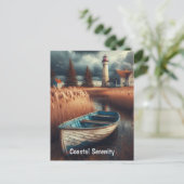 沿岸セレニティ：ライトハウスとローボート ポストカード (スタンド正面)