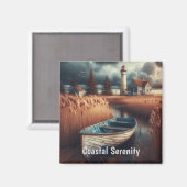 沿岸セレニティ：ライトハウスとローボート マグネット (正面/裏面)