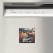 沿岸セレニティ：ライトハウスとローボート マグネット (インサイチュ (食洗機))