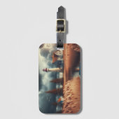 沿岸セレニティ：ライトハウスとローボート ラゲッジタグ (正面縦)