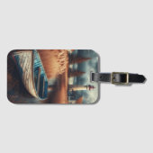 沿岸セレニティ:ライトハウスとローボート ラゲッジタグ (正面横)