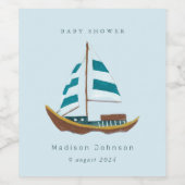 沿岸セーリングボートのベビーシャワーパーティー ワインラベル (シングルラベル)