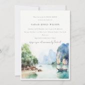 沿岸タイエレガントシースケープブライダルシャワー 招待状 (正面)