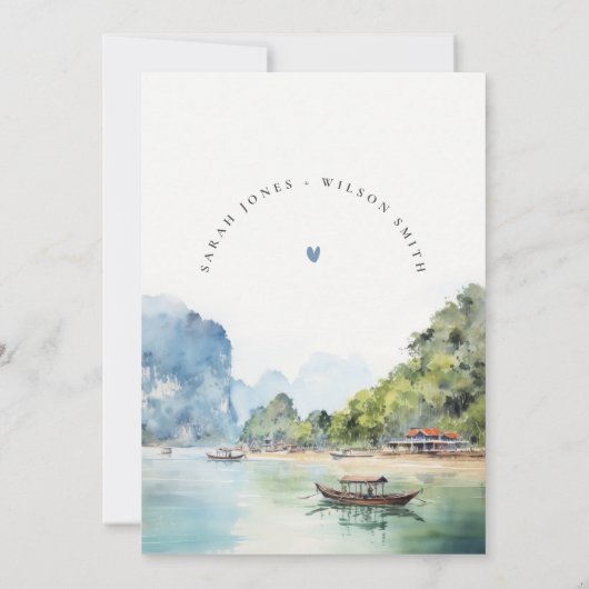 沿岸タイエレガントシースケープブライダルシャワー 招待状 (裏面)