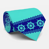 沿岸ターコイズブルーストライプヘル航海のム ネクタイ (ロール)