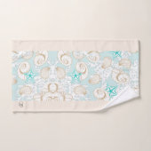 沿岸ターコイズ砂ビーチモノグラムタオルセット バスタオルセット (ハンドタオル)