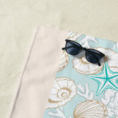 沿岸ターコイズ砂ビーチモノグラムビーチタオル ビーチタオル (インサイチュ)