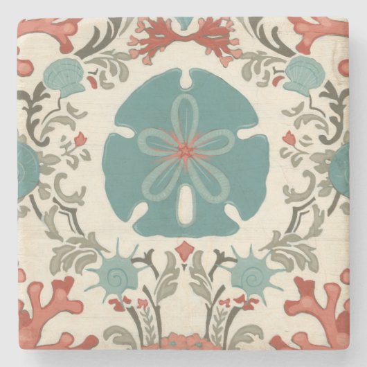 沿岸ダマスク織II ストーンコースター (正面)