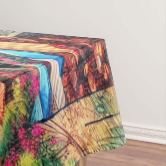 沿岸チャームイタリアCinque Terre水彩画 | テーブルクロス (インサイチュ)