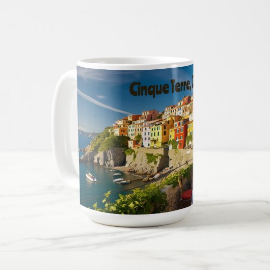 沿岸チャームシンクテレーイタリア水彩画 | コーヒーマグカップ (正面左)