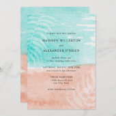 沿岸チャーム水彩結婚式招待状 招待状 (正面/裏面)