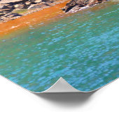 沿岸チャーム：ギリシャ人閑静なチャペル、サントリーニ ポスター (角)