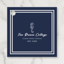 沿岸チャーム：青と白の航海の海馬 フェイバータグ