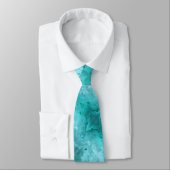 沿岸ティール(緑がかった色)ターコイズ抽象芸術フラクタルデザイン ネクタイ (タイ)