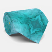 沿岸ティール(緑がかった色)ターコイズ抽象芸術フラクタルデザイン ネクタイ (ロール)