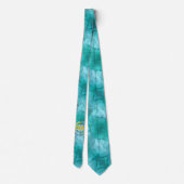 沿岸ティール(緑がかった色)ターコイズ抽象芸術フラクタルデザイン ネクタイ (裏面)