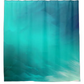 沿岸ティール（緑がかった色）ブルーアクアホワイトウォーターカラー抽象芸術 シャワーカーテン (正面)