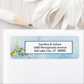 沿岸ティール（緑がかった色）ライトハウスフローラ ラベル (インサイチュ)