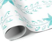 沿岸ティール（緑がかった色）水の色パターン ラッピングペーパー (ロールコーナー)