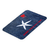 沿岸テーマバレンタインデー赤いハート&ヒトデ マグネット (左側)