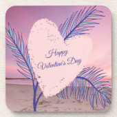 沿岸テーマパステルバレンタインピンクサンセットビーチ コースター (正面)