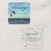 沿岸テーマ(カモメ、海、空、砂) スクエア名刺 (正面/裏面)