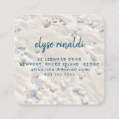 沿岸テーマ(カモメ、海、空、砂) スクエア名刺 (裏面)