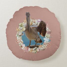 沿岸テーマ、シーシェル、ショアバード装飾用クッション ラウンドクッション