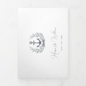 沿岸ニューイングランドビーチトリフォル結婚ズ 三つ折り招待状 (カバー)