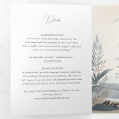 沿岸ニューイングランドビーチトリフォル結婚ズ 三つ折り招待状 (内部最初)