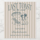 沿岸バチェロレッテカクテルパーティー海軍 ワインラベル (シングルラベル)