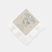 沿岸バチェロレッテカクテルパーティー海軍 縁ありカクテルナプキン (角)