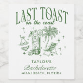 沿岸バチェロレッテモダンカクテルパーティーグリーン ワインラベル (シングルラベル)