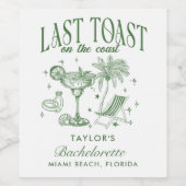 沿岸バチェロレッテモダンカクテルパーティーグリーン ワインラベル (シングルラベル)